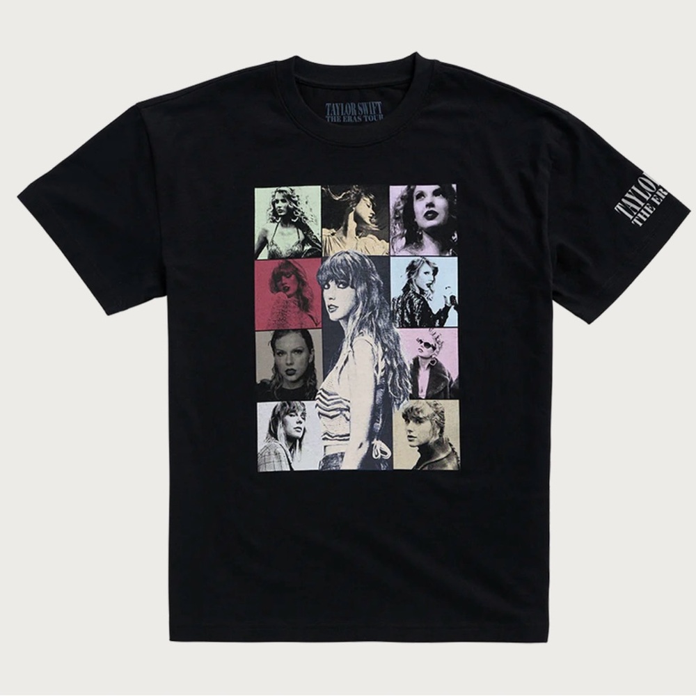NEW NIB TAYLOR SWIFT THE ERAS INTERNATIONAL CONCERT TOUR BLACK T-SHIRT FACES XL